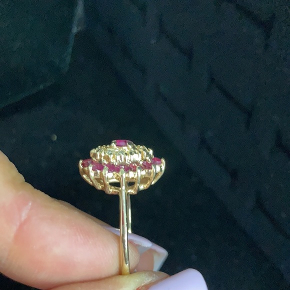 Gorgeous July Birthstone Ring Ruby,Diamonds,14k - Picture 10 of 16